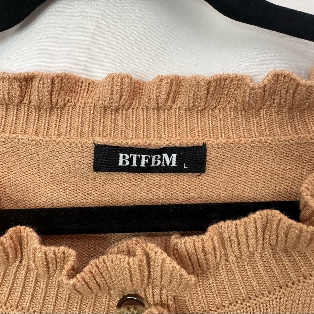 Beige Ruffle Detail Sweater - Picture 5 of 7